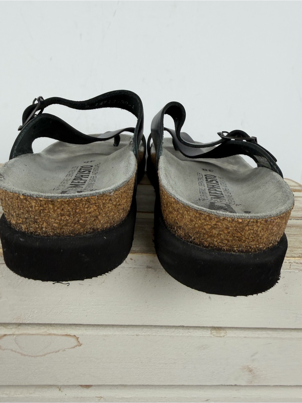 Mephisto Helen sandals in black Leather upper with cork size 8 - Picture 9 of 13